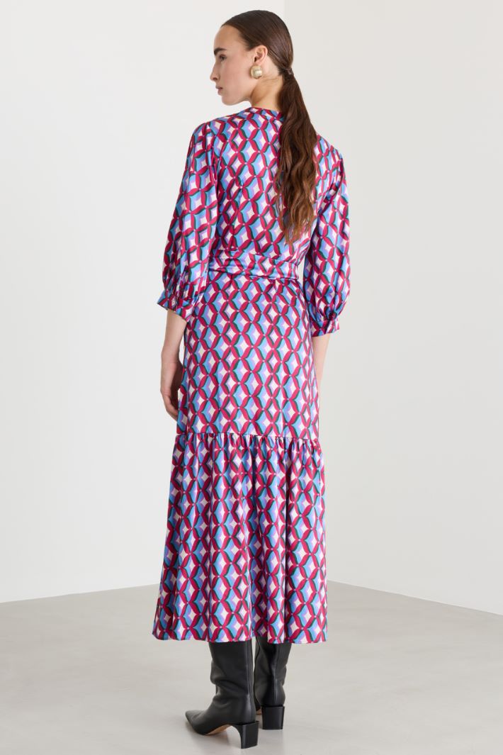 Abito lungo in twill a fantasia - ROSA - Fashion Market - 4