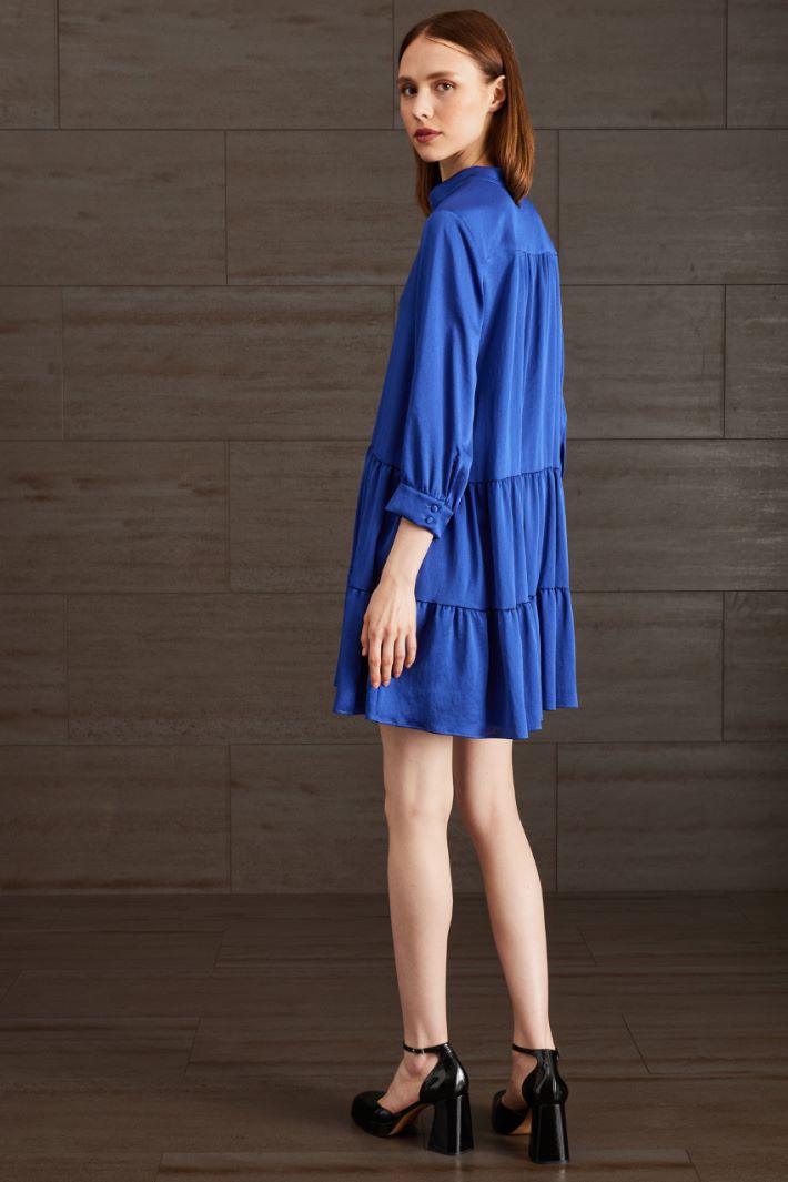 Abito a grembiule in raso - BLU ZAFFIRO - Fashion Market - 4