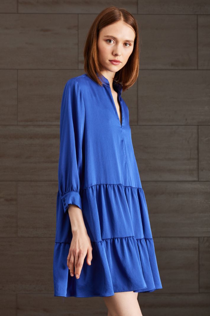 Abito a grembiule in raso - BLU ZAFFIRO - Fashion Market - 2
