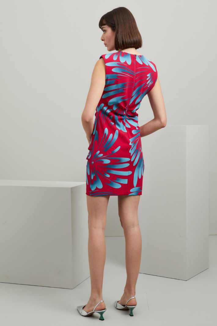 Abito in cady stampato - FUXIA AZZURRO - Fashion Market - 4