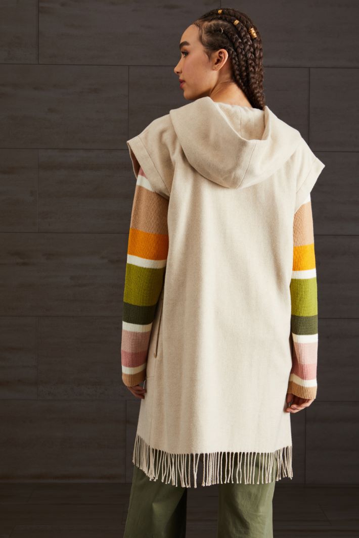 Gilet in flanella di lana - SABBIA - Fashion Market - 4