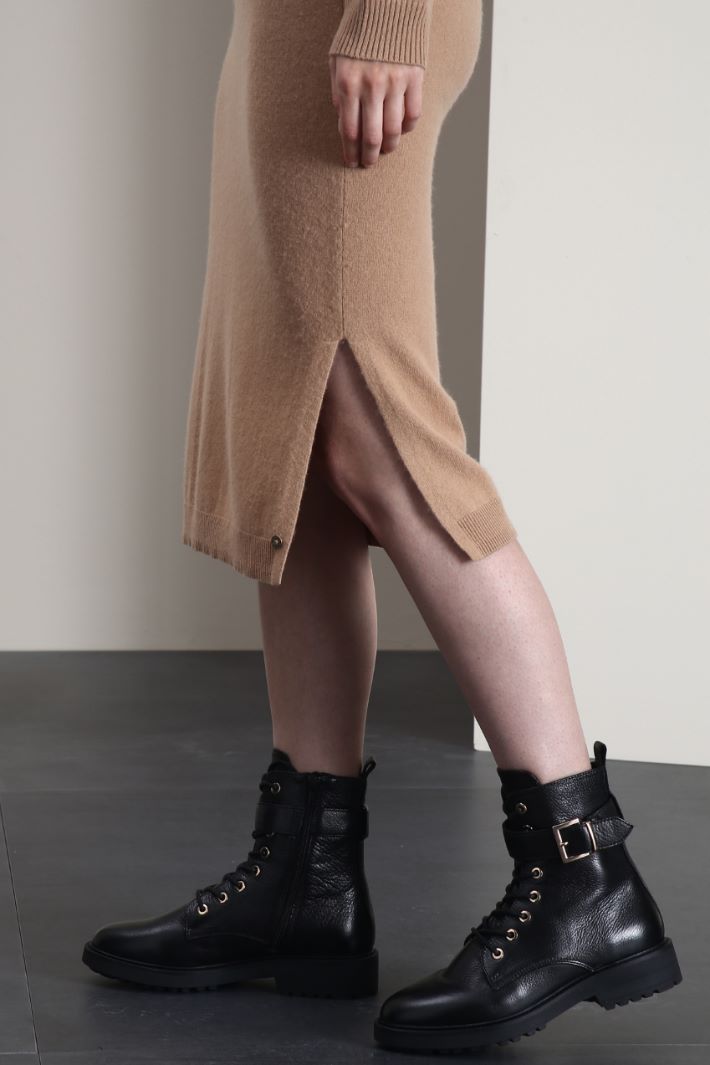 Gonna a tubo in maglia - CAMMELLO - Fashion Market - 3