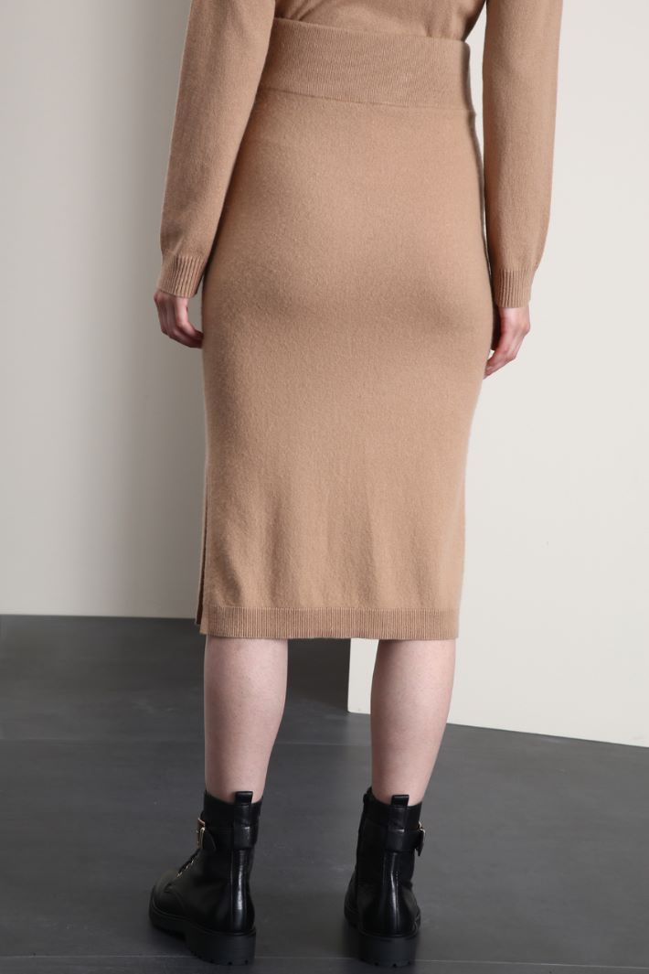 Gonna a tubo in maglia - CAMMELLO - Fashion Market - 2