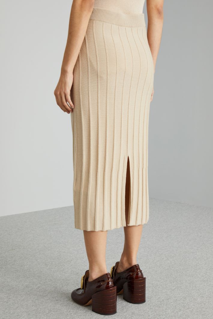 Gonna a tubo in maglia - SABBIA - Fashion Market - 4