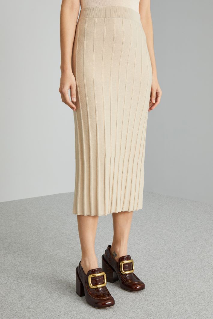Gonna a tubo in maglia - SABBIA - Fashion Market - 2
