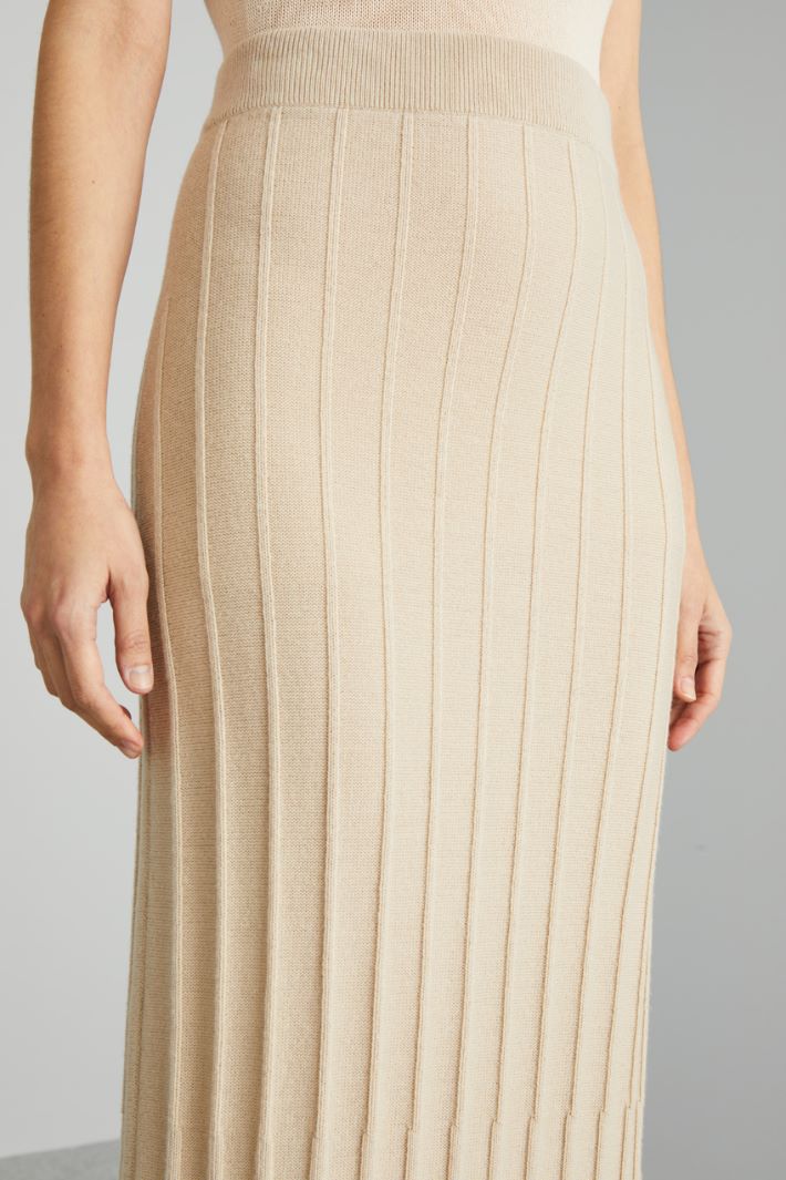 Gonna a tubo in maglia - SABBIA - Fashion Market - 3
