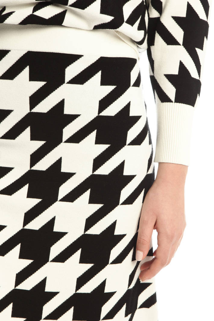 Gonna in viscosa jacquard - BIANCO NERO - Fashion Market - 3