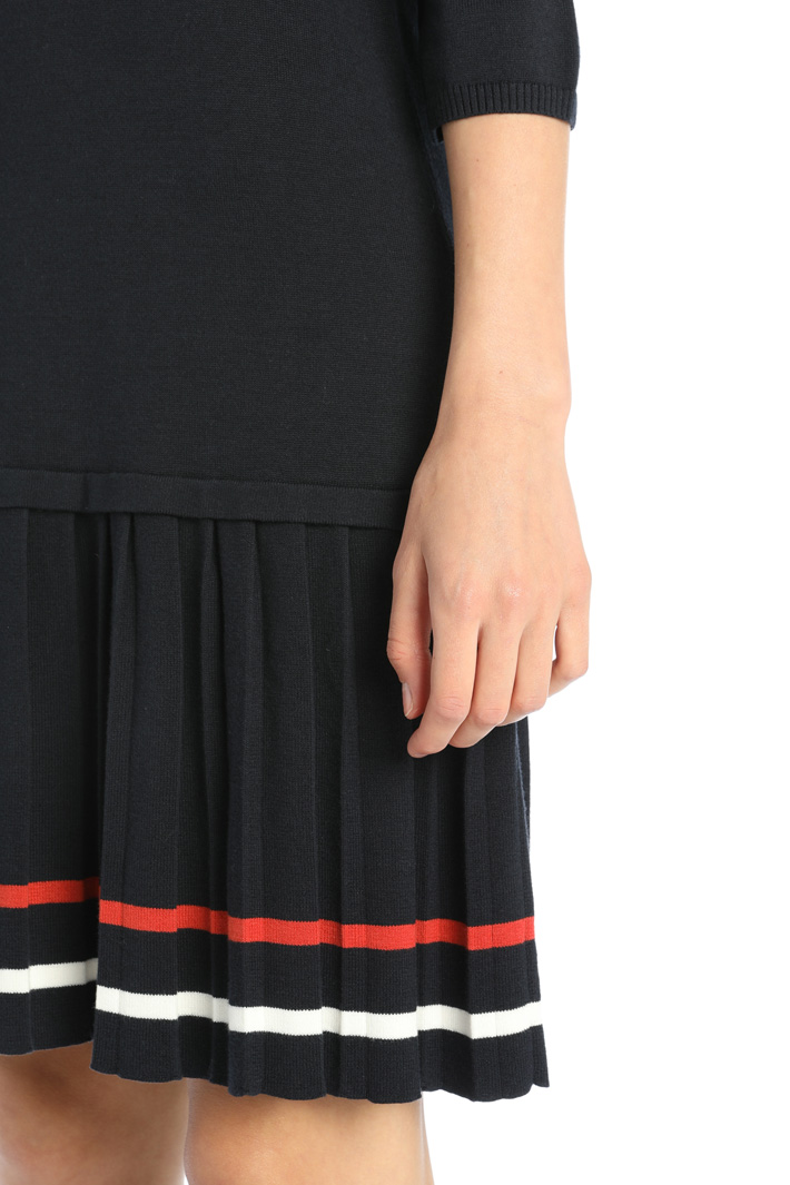 Abito in maglia con balza - BLU NOTTE - Fashion Market - 3