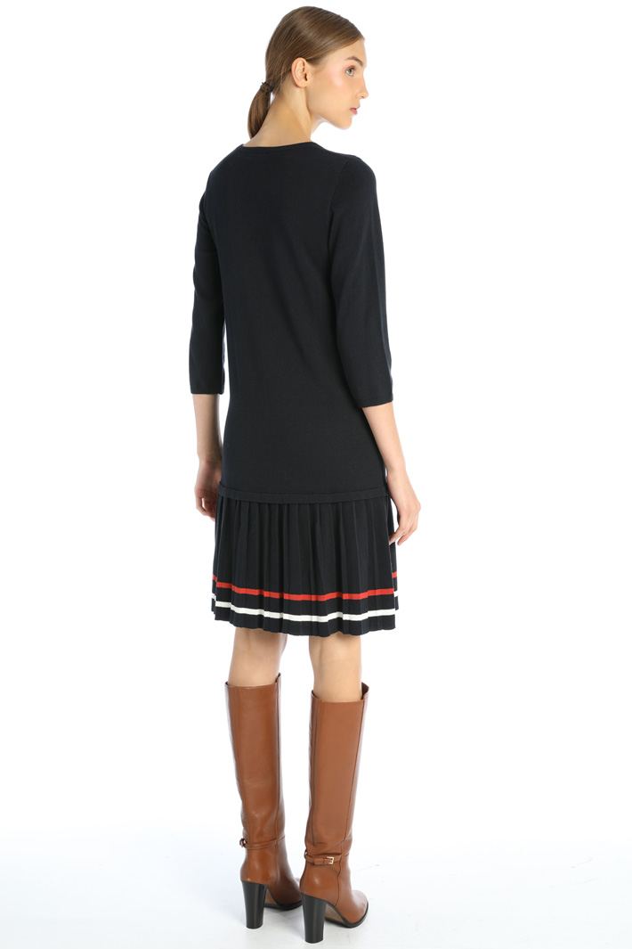 Abito in maglia con balza - BLU NOTTE - Fashion Market - 2