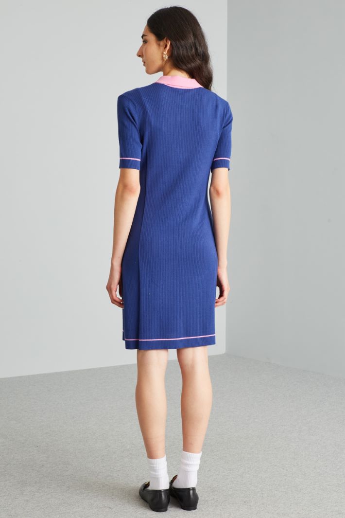 Abito stile polo - BLU ROSA - Fashion Market - 4