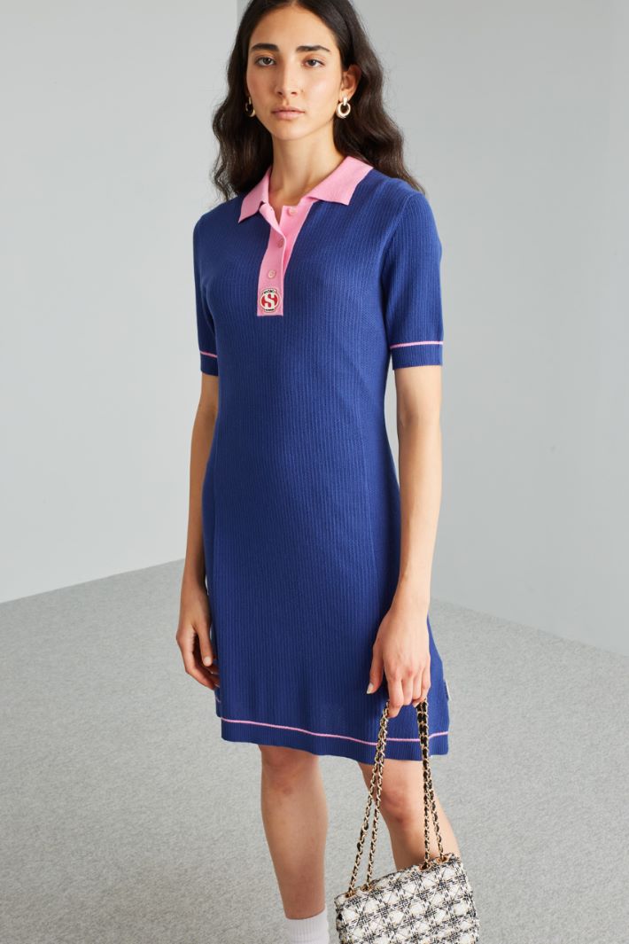Abito stile polo - BLU ROSA - Fashion Market - 2
