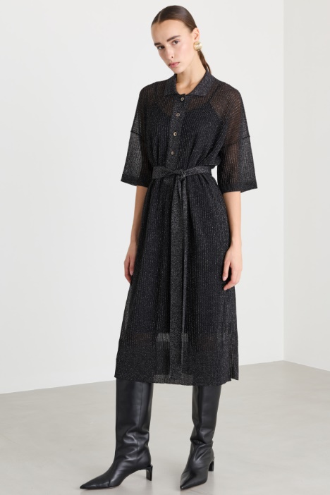 Abito chemisier in maglia leggera laminata - Fashion Market
