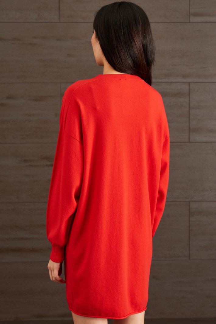 Abito in maglia di lana - ROSSO ACCESO - Fashion Market - 4