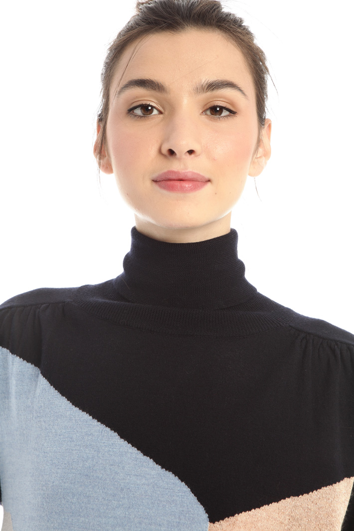 Abito con intarsio - BLU NOTTE - Fashion Market - 4