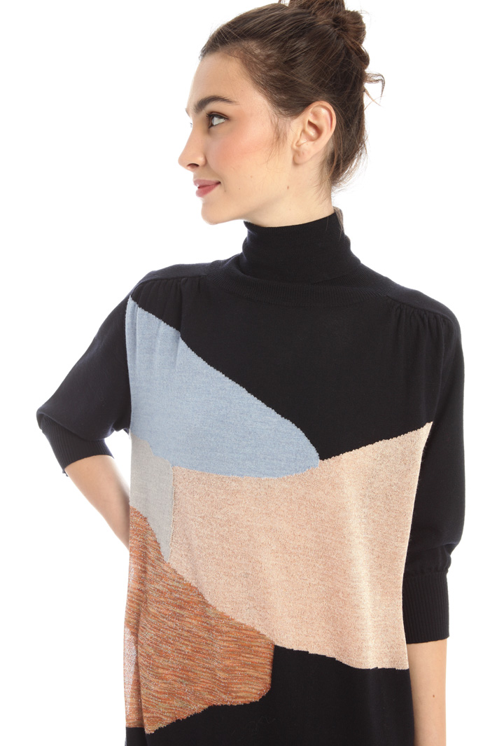 Abito con intarsio - BLU NOTTE - Fashion Market - 3