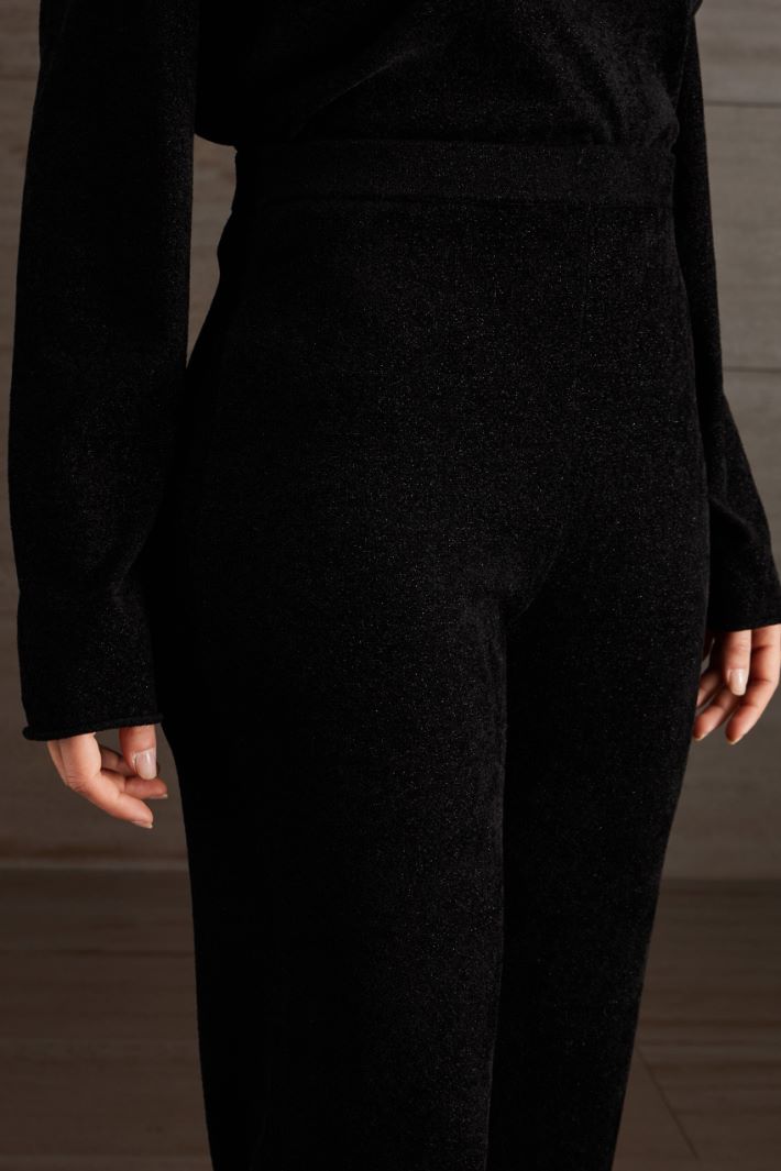 Pantaloni in ciniglia  - NERO - Fashion Market - 3