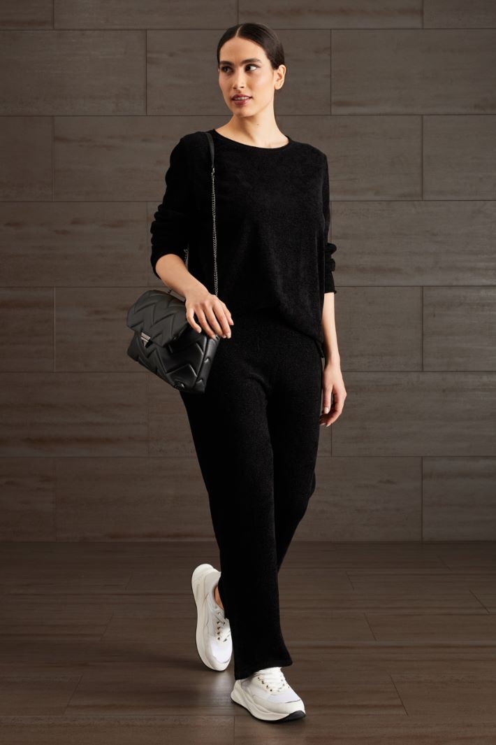 Pantaloni in ciniglia  - NERO - Fashion Market