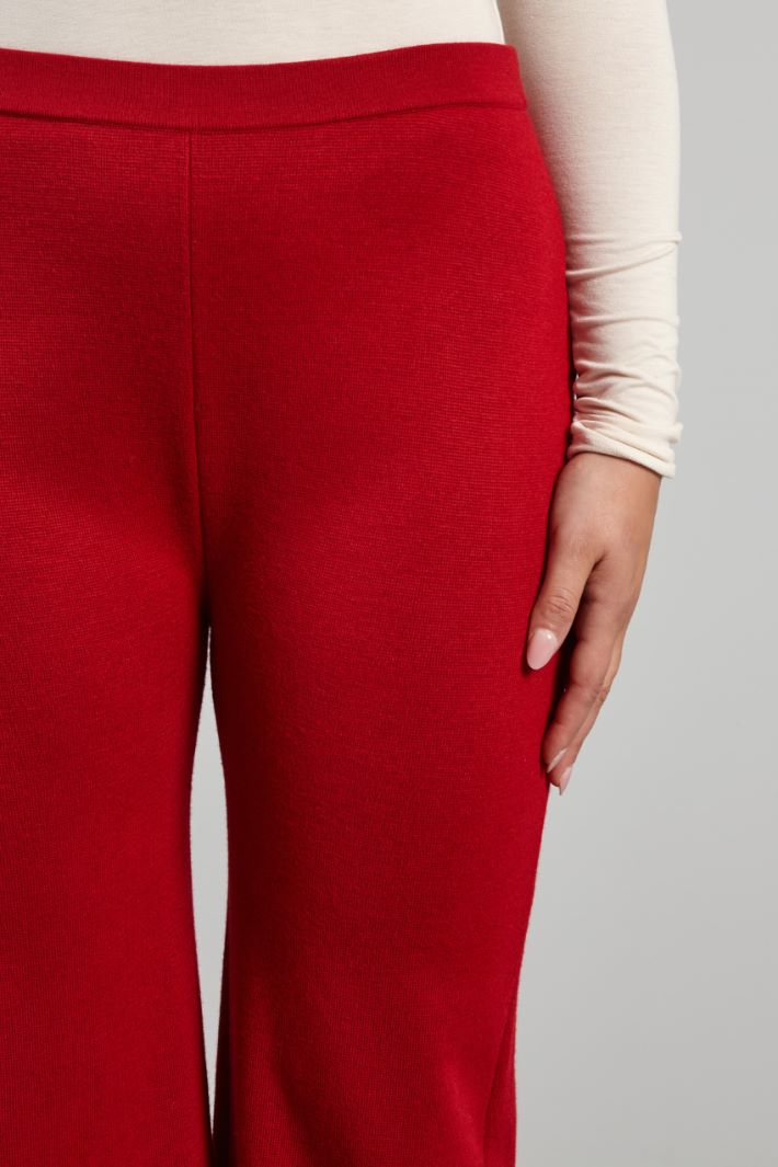 Pantaloni dritti in maglia - ROSSO - Fashion Market - 3