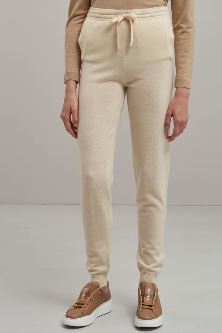 Joggers in lana e cashmere - BIANCO PANNA - Fashion Market - 2