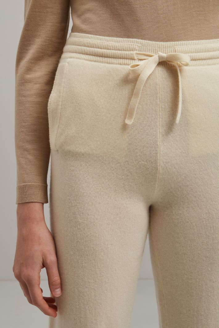 Joggers in lana e cashmere - BIANCO PANNA - Fashion Market - 3