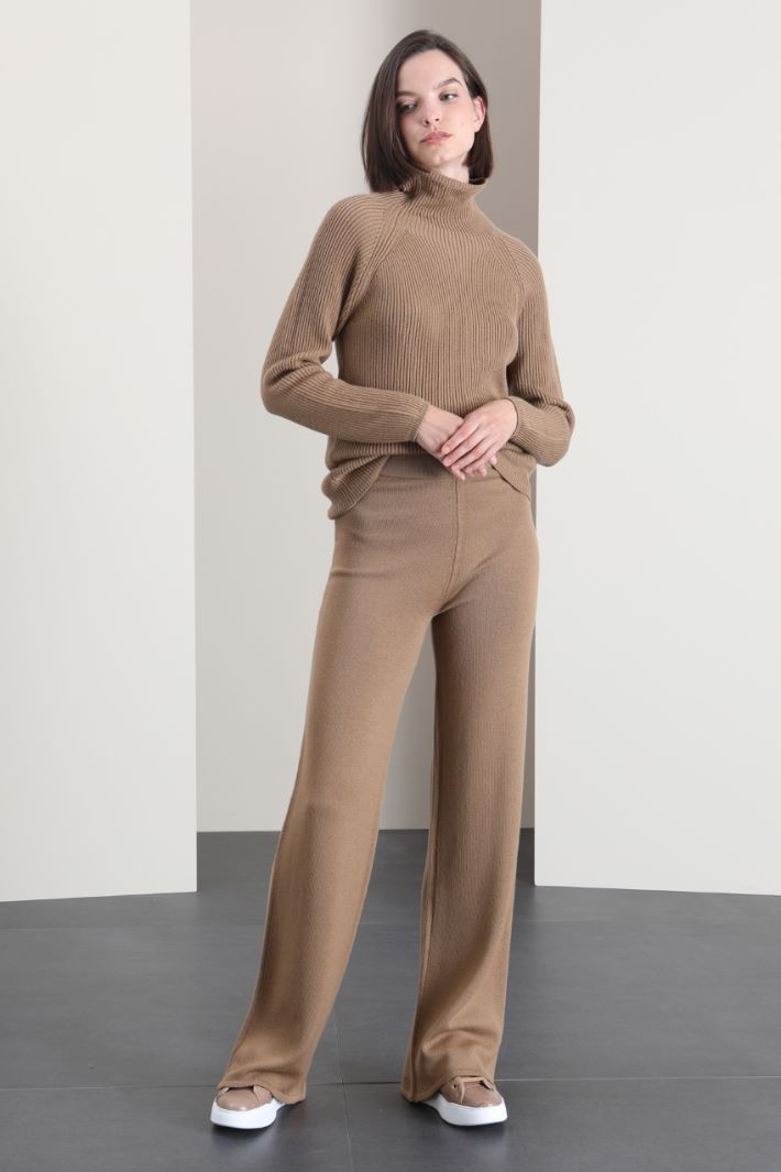 Pantaloni in pura lana - CAMMELLO - Fashion Market