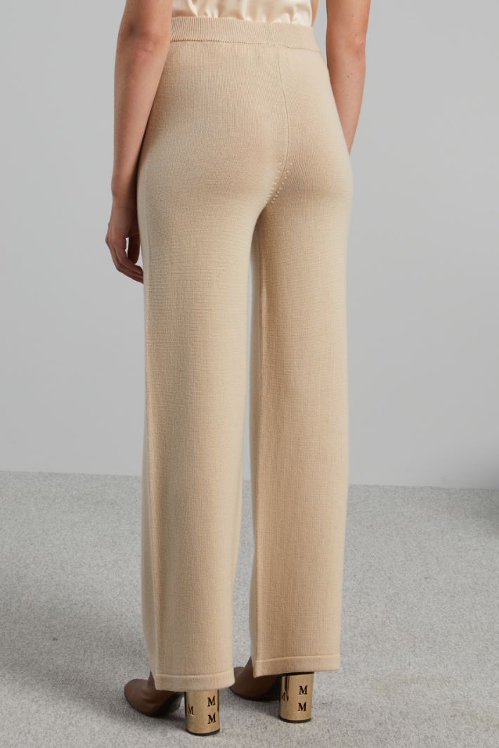 Pantaloni in maglia di lana - BEIGE - Fashion Market - 4