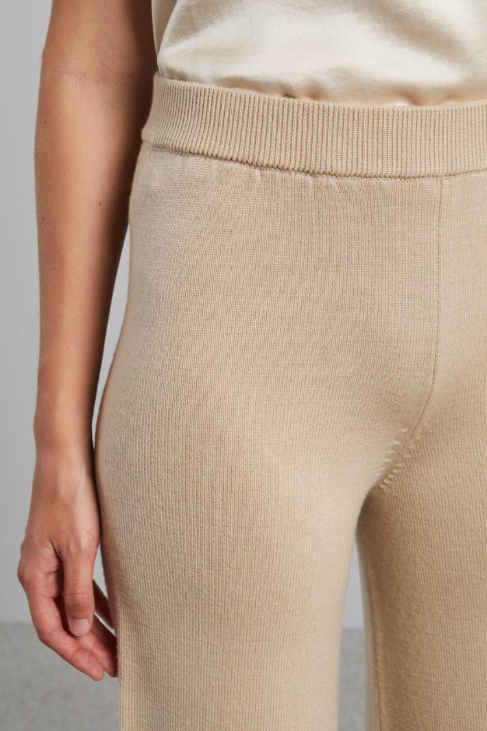 Pantaloni in maglia di lana - BEIGE - Fashion Market - 3
