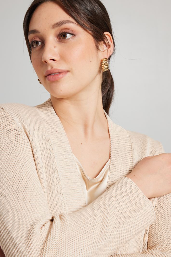 Cardigan lungo in cotone - BEIGE CHIARO - Fashion Market - 3
