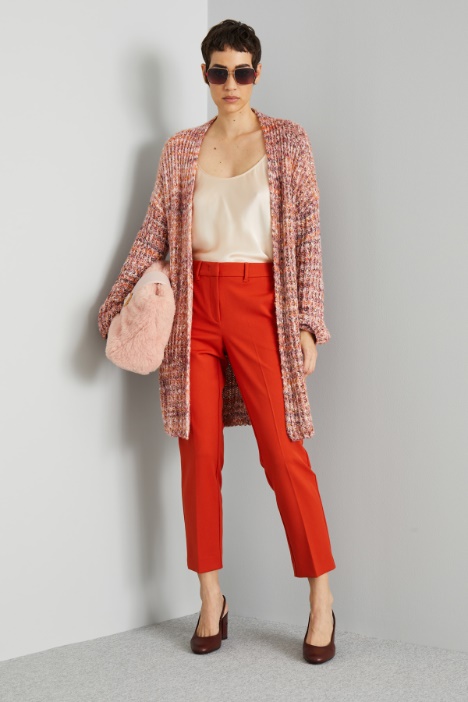 Cardigan in mouliné con cintura - Fashion Market