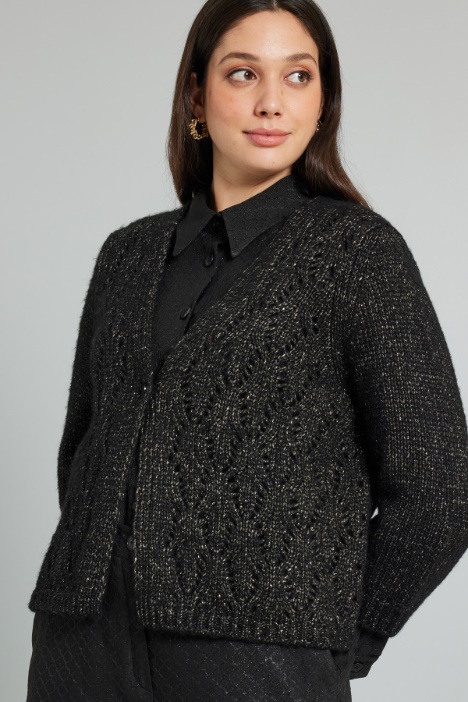 Cardigan traforato lamè - Fashion Market