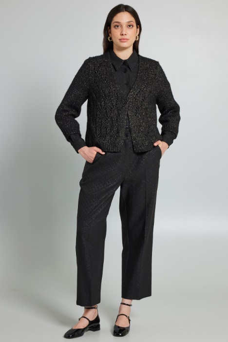 Cardigan traforato lamè - Fashion Market