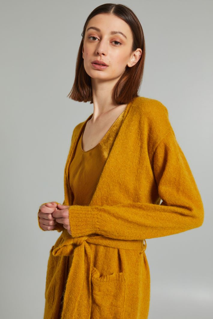 Cardigan lungo con cintura - OCRA - Fashion Market - 3