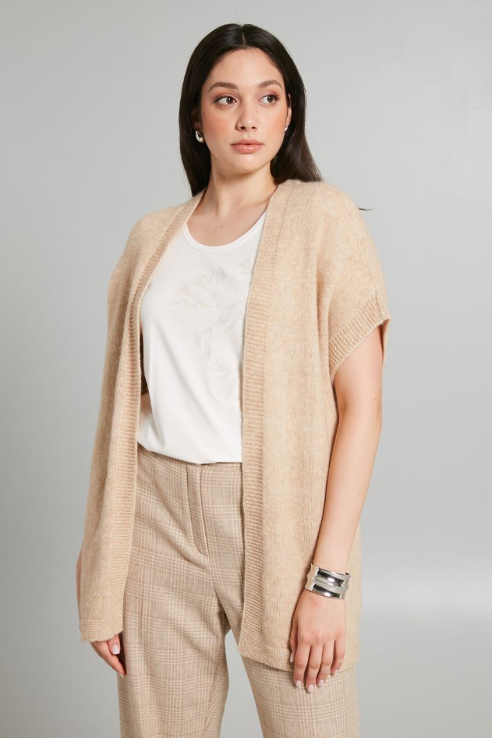 Cardigan con maniche corte - SABBIA - Fashion Market - 2