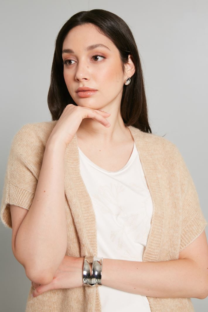 Cardigan con maniche corte - SABBIA - Fashion Market - 3