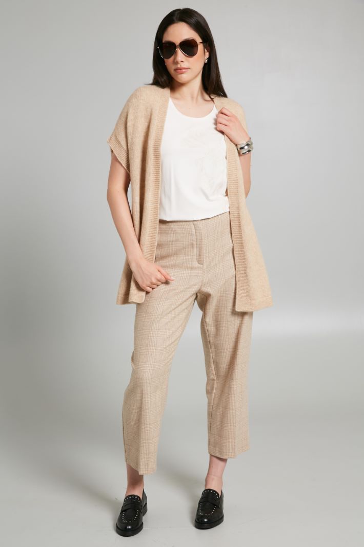 Cardigan con maniche corte - SABBIA - Fashion Market