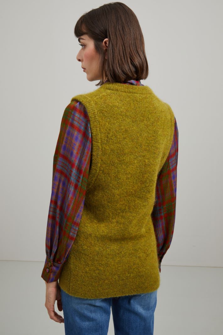 Gilet in mohair - VERDE OLIVA - Fashion Market - 4