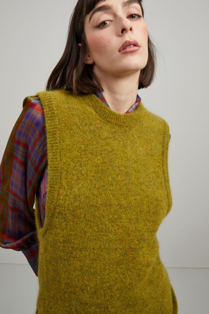 Gilet in mohair - VERDE OLIVA - Fashion Market - 3