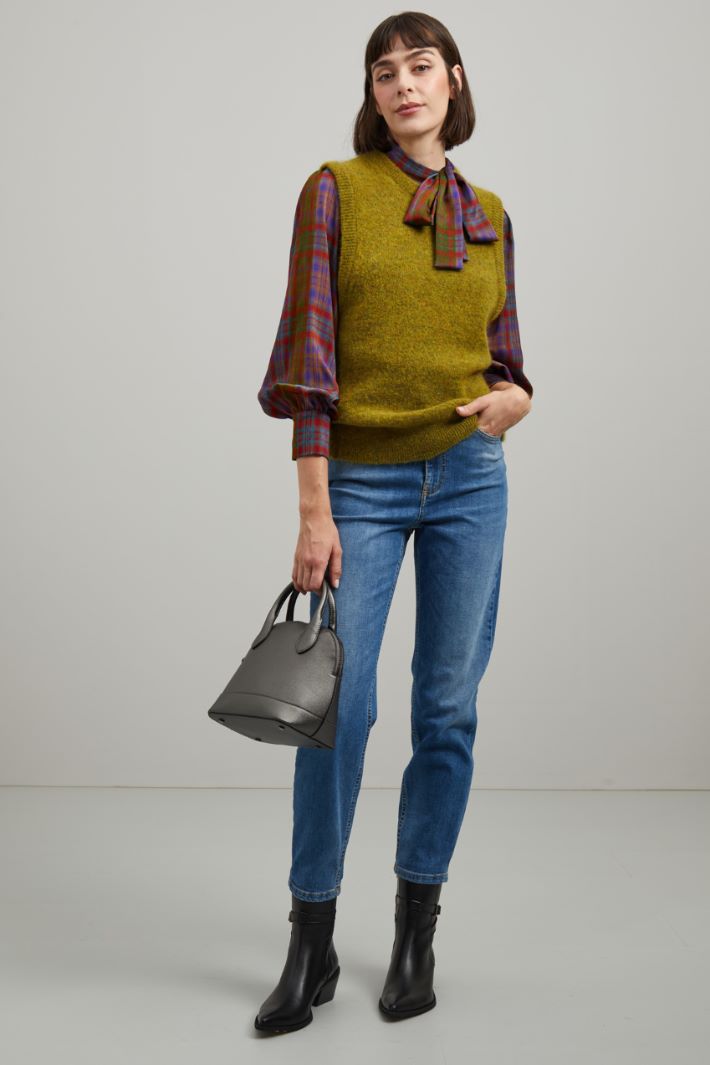 Gilet in mohair - VERDE OLIVA - Fashion Market