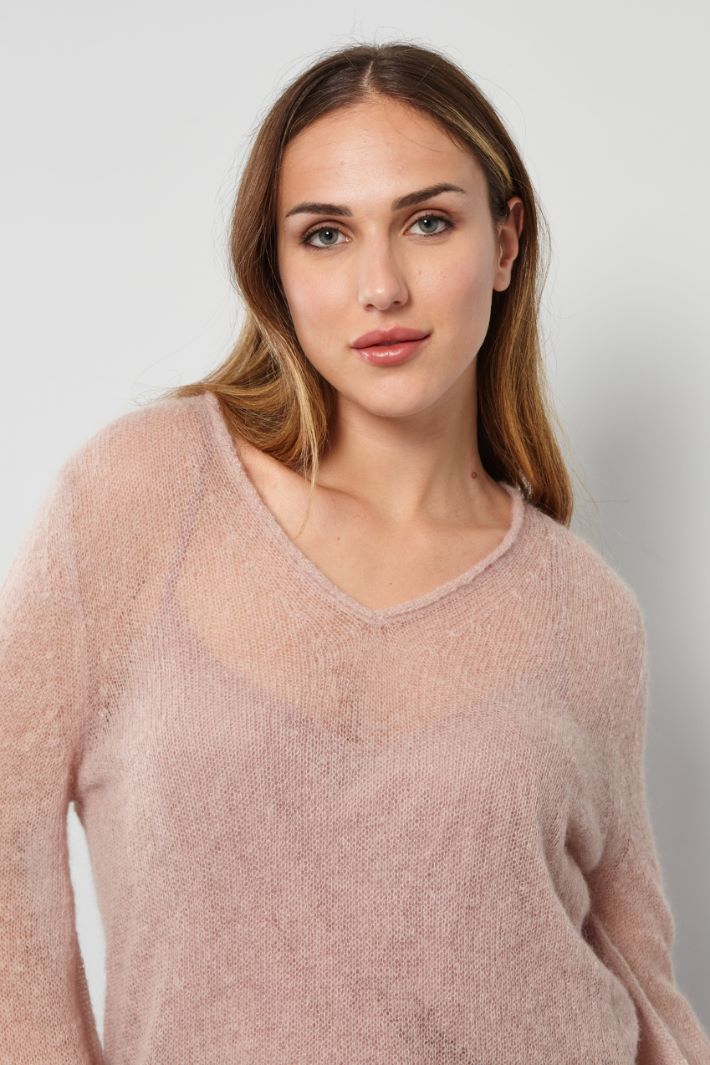 Maglia in mohair garzato - ROSA POLVERE - Fashion Market - 3