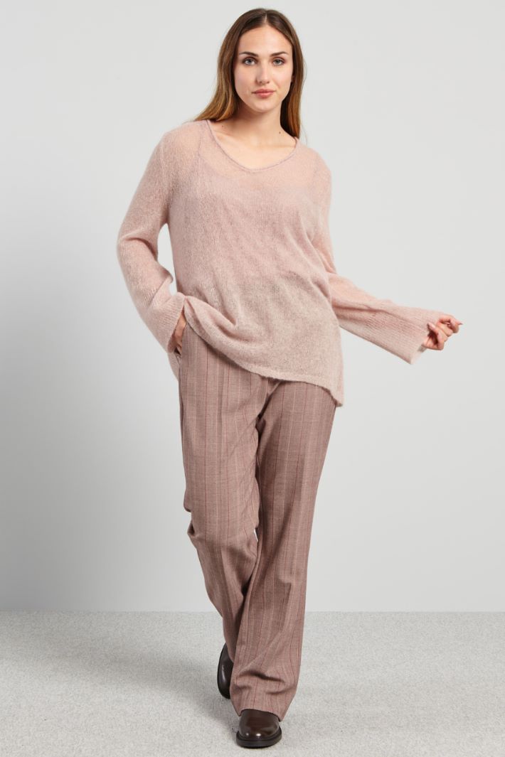 Maglia in mohair garzato - ROSA POLVERE - Fashion Market