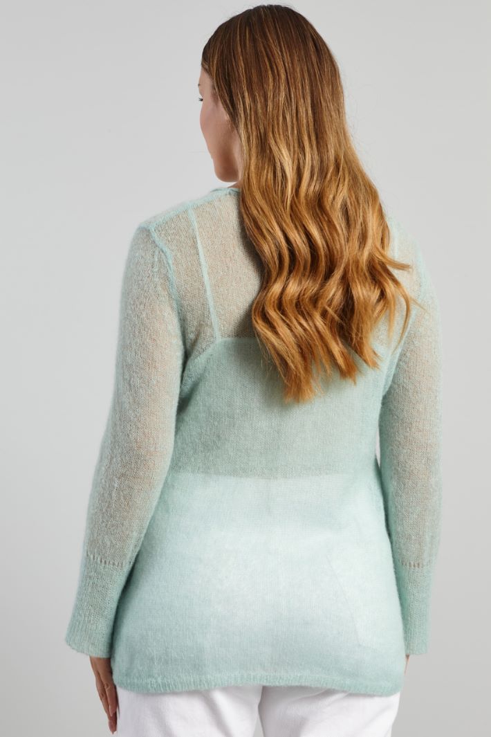 Maglia in mohair garzato - ACQUAMARINA - Fashion Market - 4