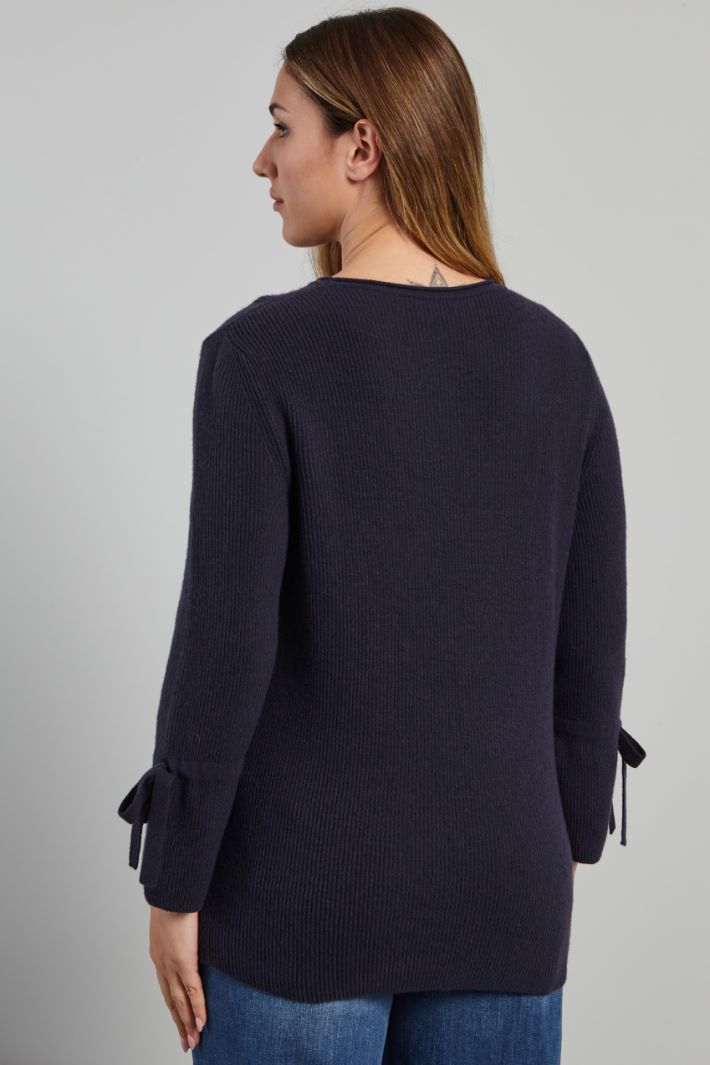Maglia con coulisse ai polsi - BLU NOTTE - Fashion Market - 4