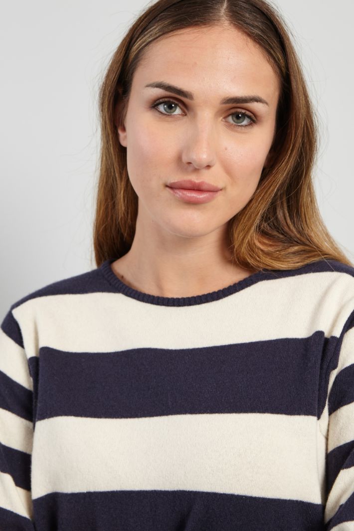 Maglia a intarsio - BLU NOTTE BIANCO - Fashion Market - 3