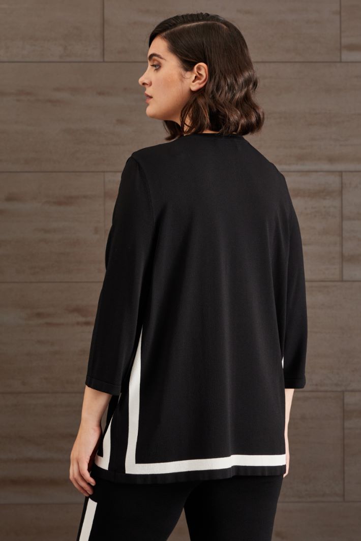 Maglia in viscosa  - NERO BIANCO - Fashion Market - 4