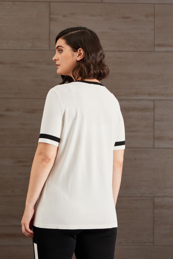 Maglia in viscosa  - BIANCO NERO - Fashion Market - 4