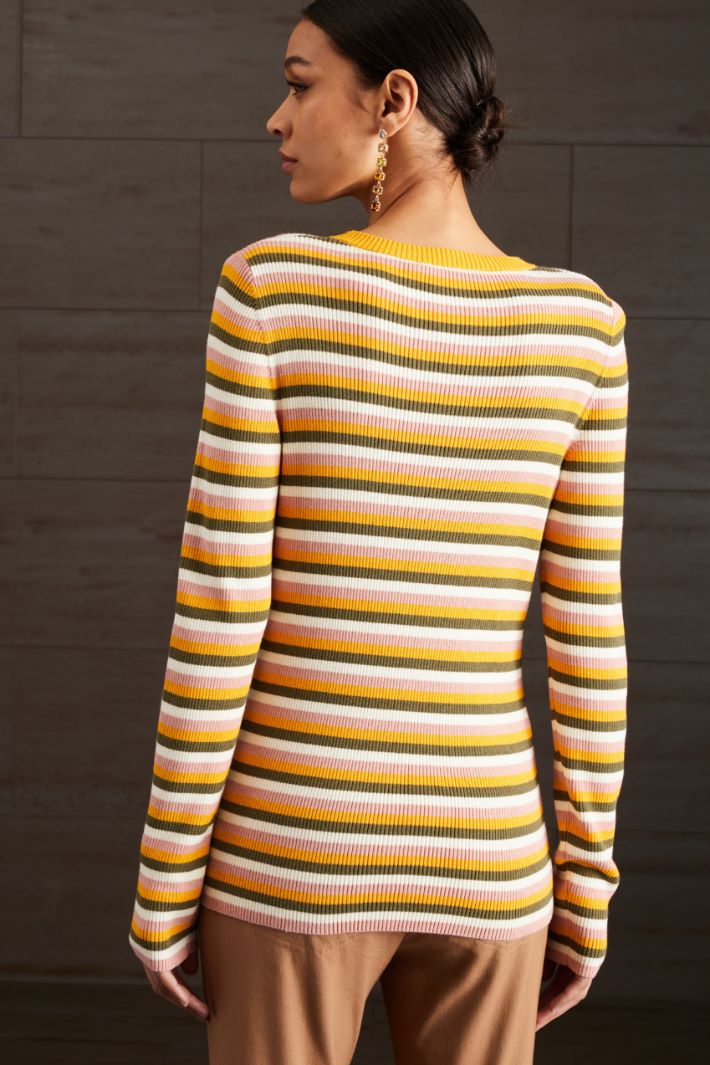 Maglia in cotone - GIALLO KAKI ROSA - Fashion Market - 4