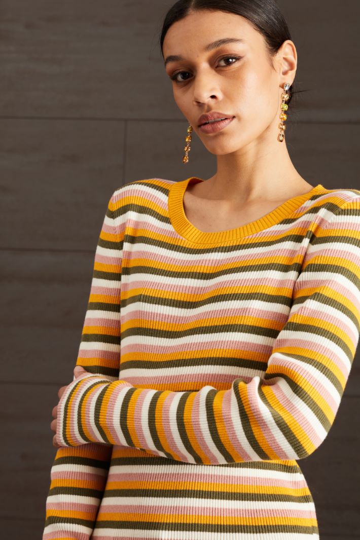 Maglia in cotone - GIALLO KAKI ROSA - Fashion Market - 3