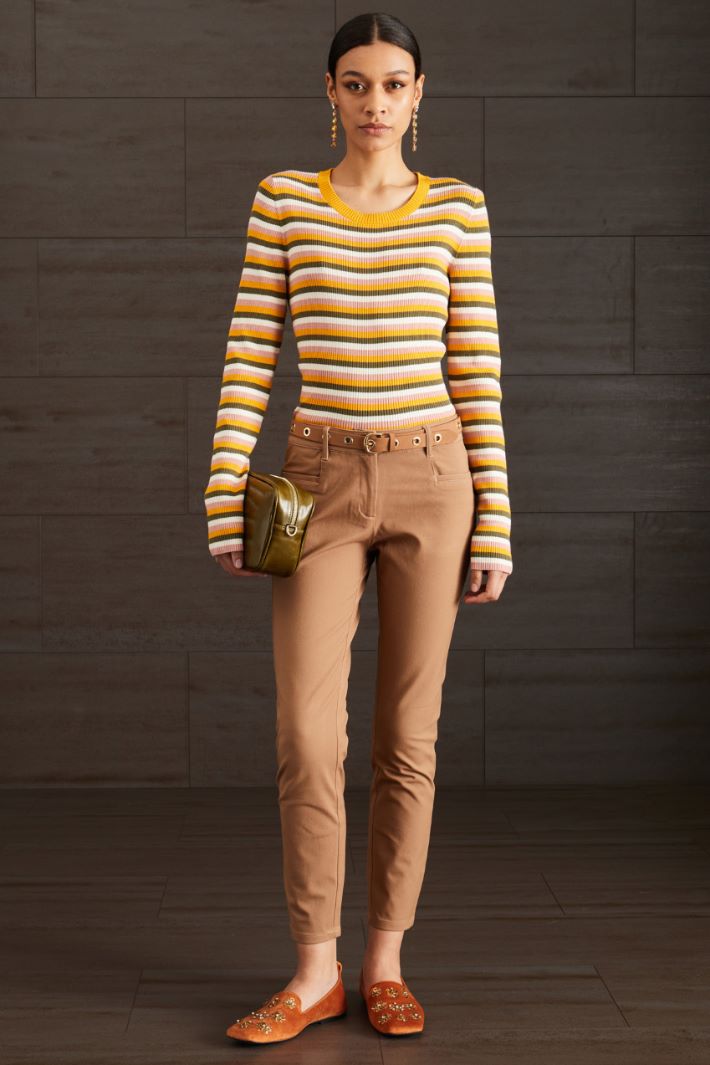 Maglia in cotone - GIALLO KAKI ROSA - Fashion Market