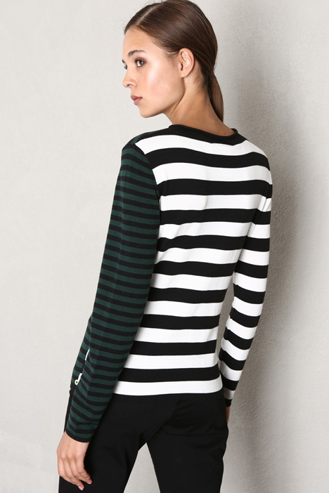 Maglia con intarsio in cotone - Fashion Market