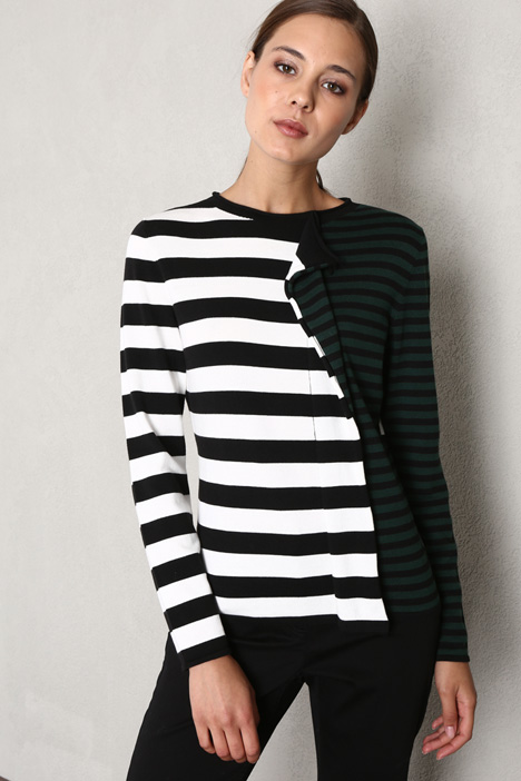 Maglia con intarsio in cotone - Fashion Market